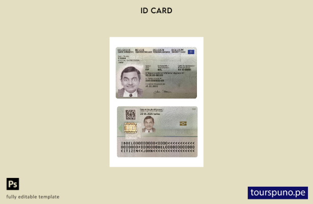 Plantilla de presentación de identificación de Bélgica lista para imprimir 1
